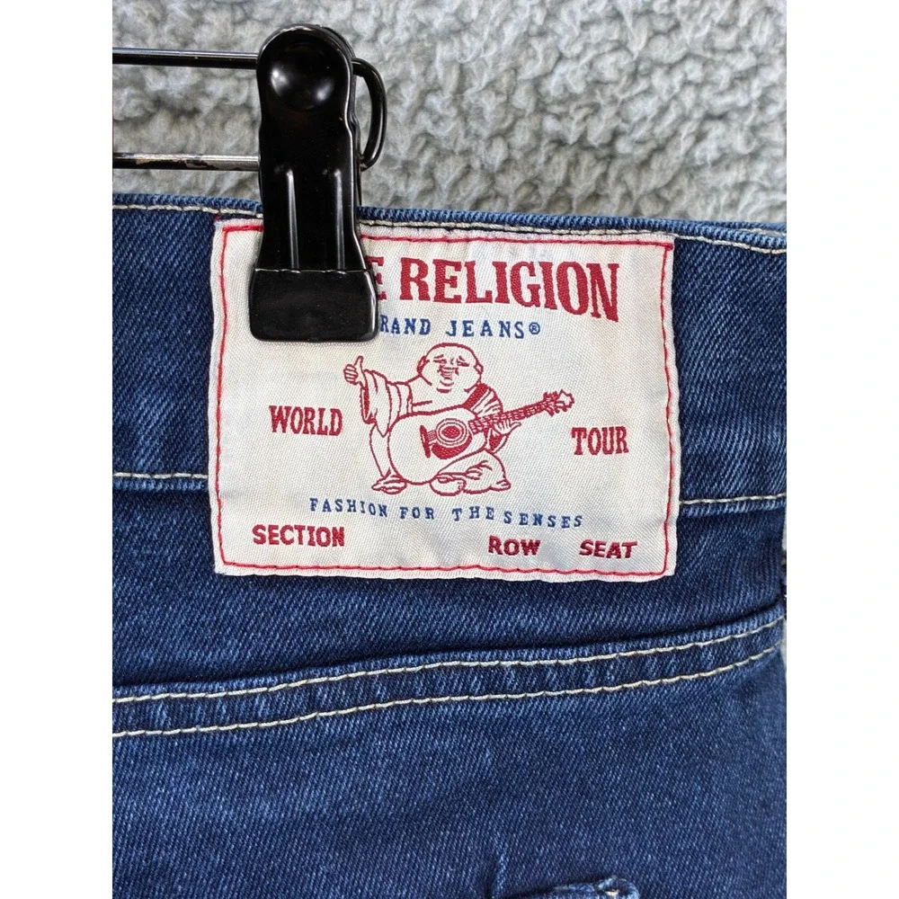 True Religion Rocco Relaxed Skinny Jeans Mens 36 Blue Denim Pants Classic Wash